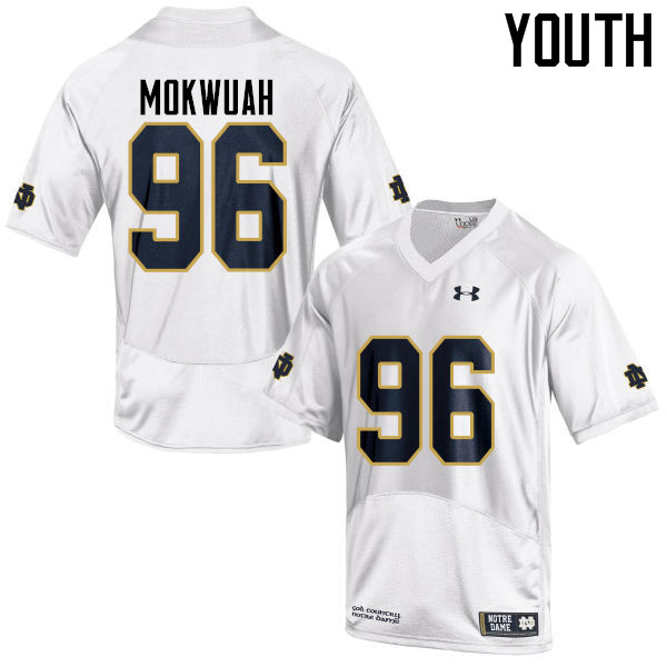 Youth NCAA Notre Dame Fighting Irish #96 Pete Mokwuah Stitched College Under Armour Authentic White Football Jersey YS10L00ZH